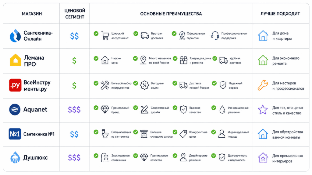Сравнение популярных магазинов унитазов Сравнение популярных магазинов унитазов